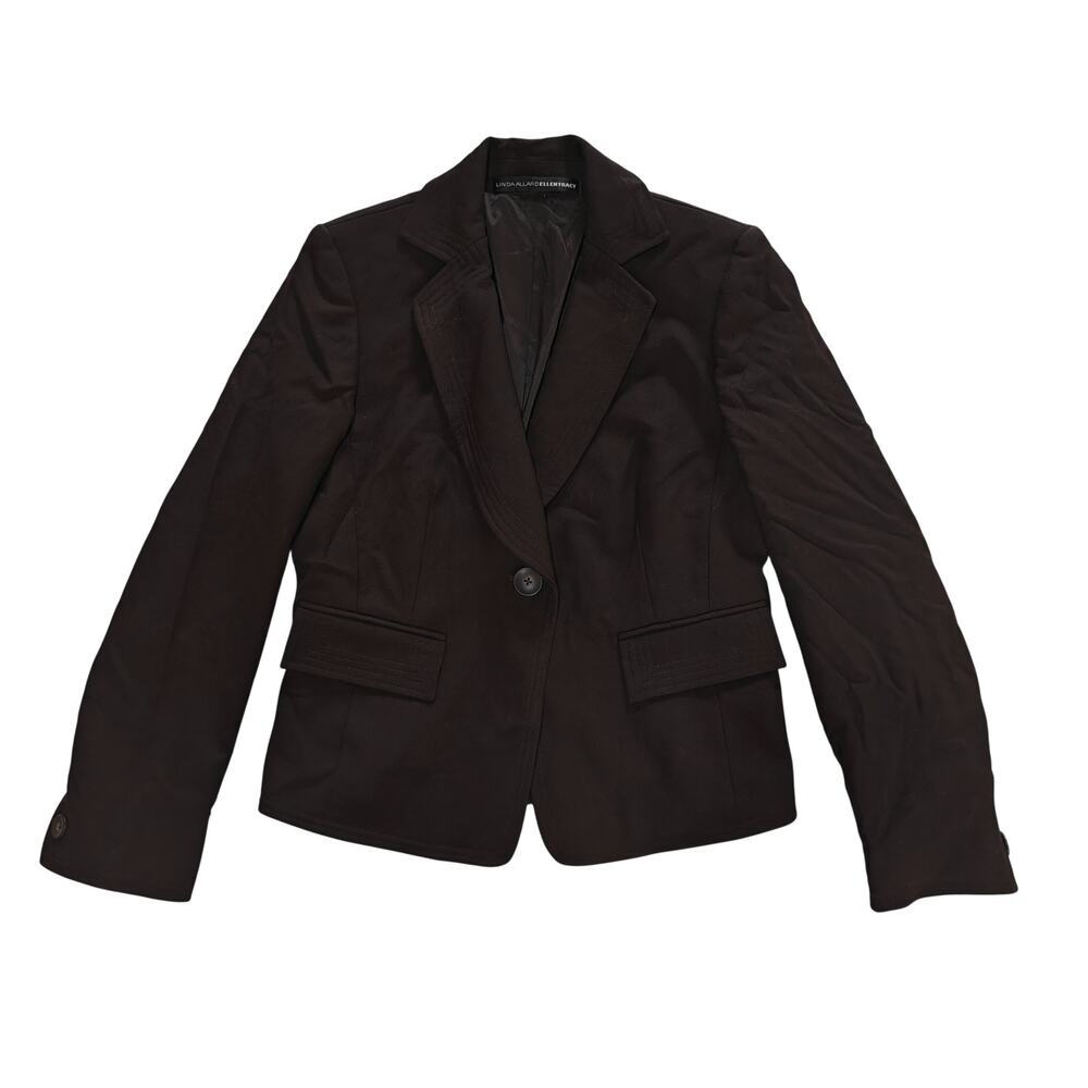 Linda Allard Ellen Tracy Black Blazer Jacket Size M Classic